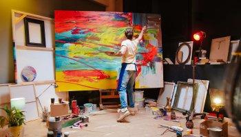 Zuhause auf Leinwand malen