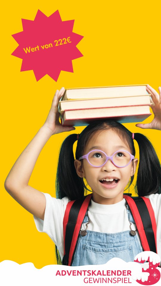 Kind lernt Englisch und hält Buch über Kopf
