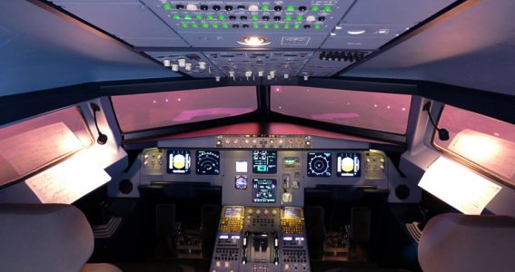 Cockpit im Flugzeug 