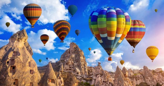 Heißluftballons in der Türkei