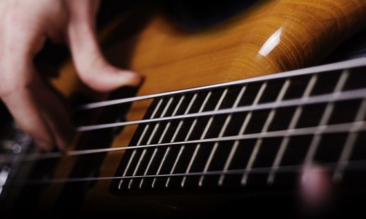 Person spielt auf einem Bass