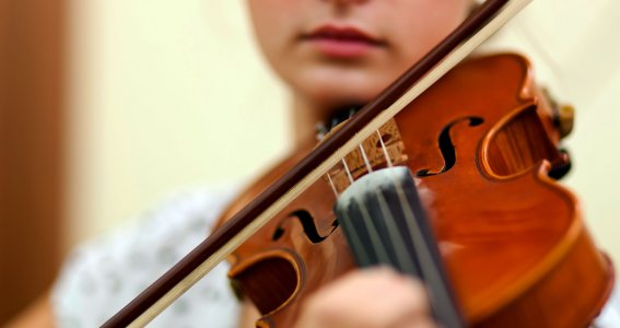 Mädchen spielt Fiddle