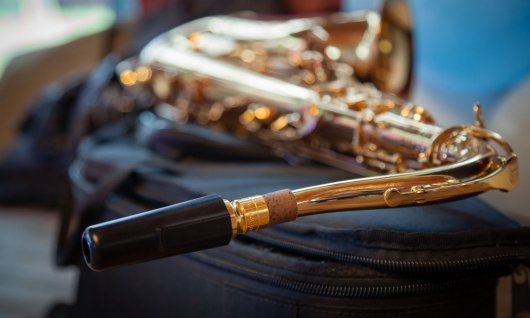 Online Saxophoneunterricht für Kinder Liegendes Saxophone