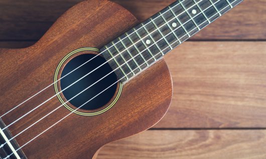 Online Ukulelenkurs für Erwachsene Bildausschnitt einer Ukulele
