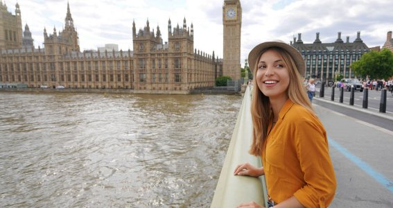 Frau befindet sich in London