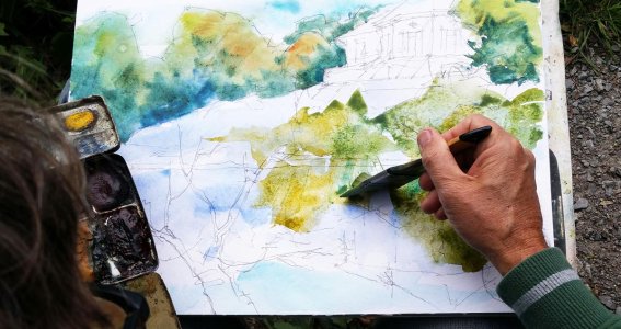 Ein Gemälde aus Aquarellfarben