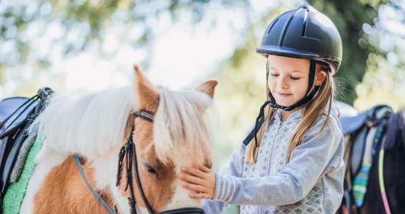 Kleines Mädchen und ihr Pony