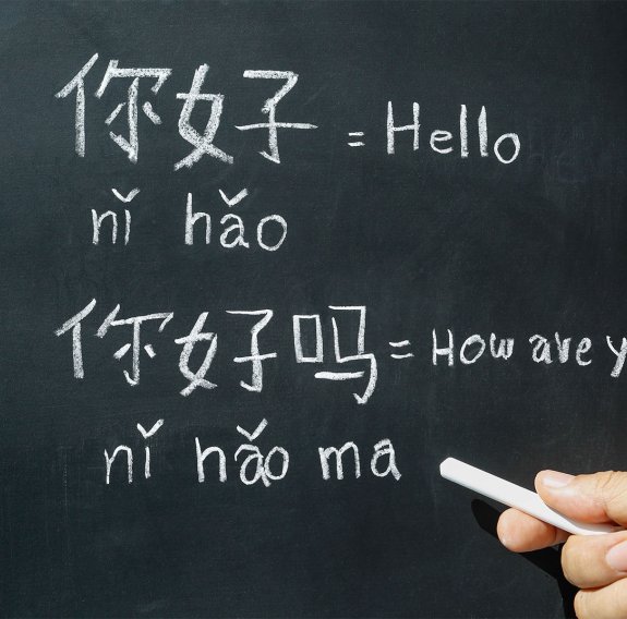 Chinesische Schrift auf einer Tafel