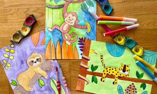 Online | Abenteuer Malerei - Dschungeltiere | Kinder 6-11 Jahre