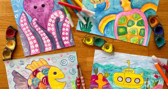 Online | Abenteuer Malerei - Unterwasserwelt | Kinder 5-10 Jahre