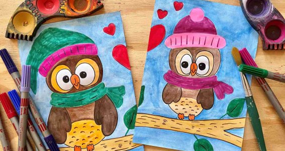Malworkshop: „Meine Wintereule“  | 5  - 12 Jahre | Oberbilk