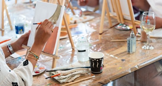 Afterwork Painting: Bar am See/Haus | Erwachsene | Au-Haidhausen