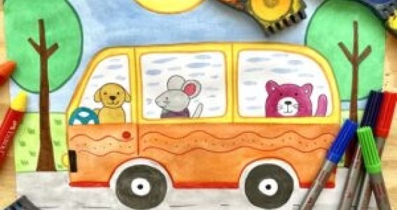 Malworkshop: Tierischer Busausflug | 5  - 12 Jahre | Oberbilk