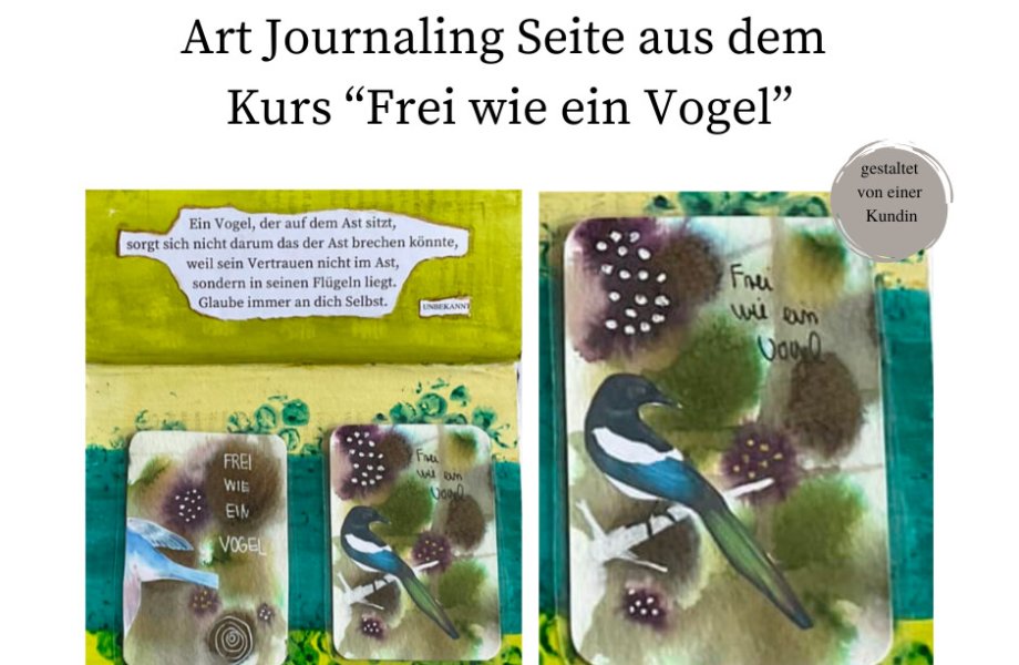 Art Journaling Onlinekurs “Frei wie ein Vogel” | Erwachsene | Video