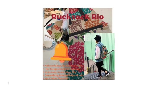 Nähkurs: Rucksack Rio  oder Rucksack Saly | 16  - 99 Jahre | Neuhausen-Nymphenburg